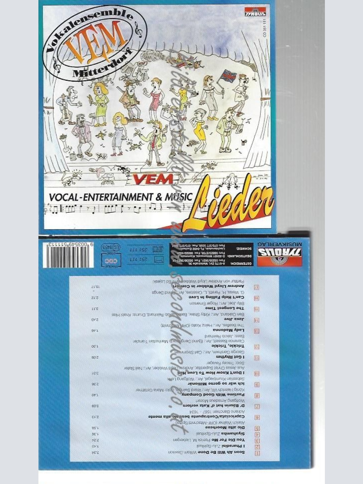 CD--VEM VOCALENSEMBLE MITTENDORF--    LIEDER