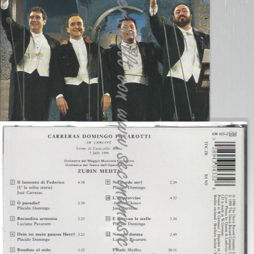 CD--JOSÉ CARRERAS & PLÁCIDO DOMINGO & LUCIANO PAVAROTTI    THE THREE TENORS -