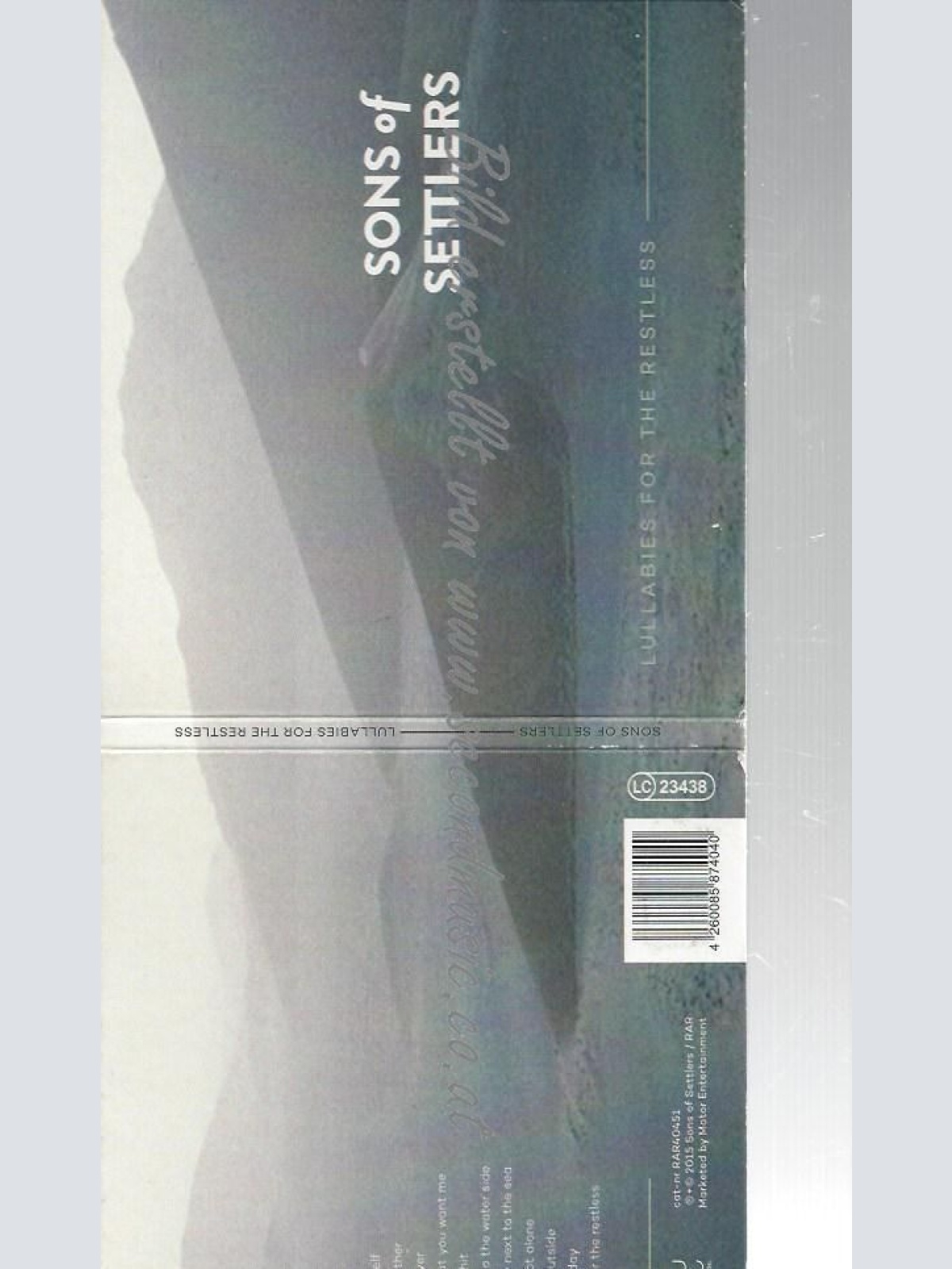 CD-- Sons Of Settlers – Lullabies For The Restless