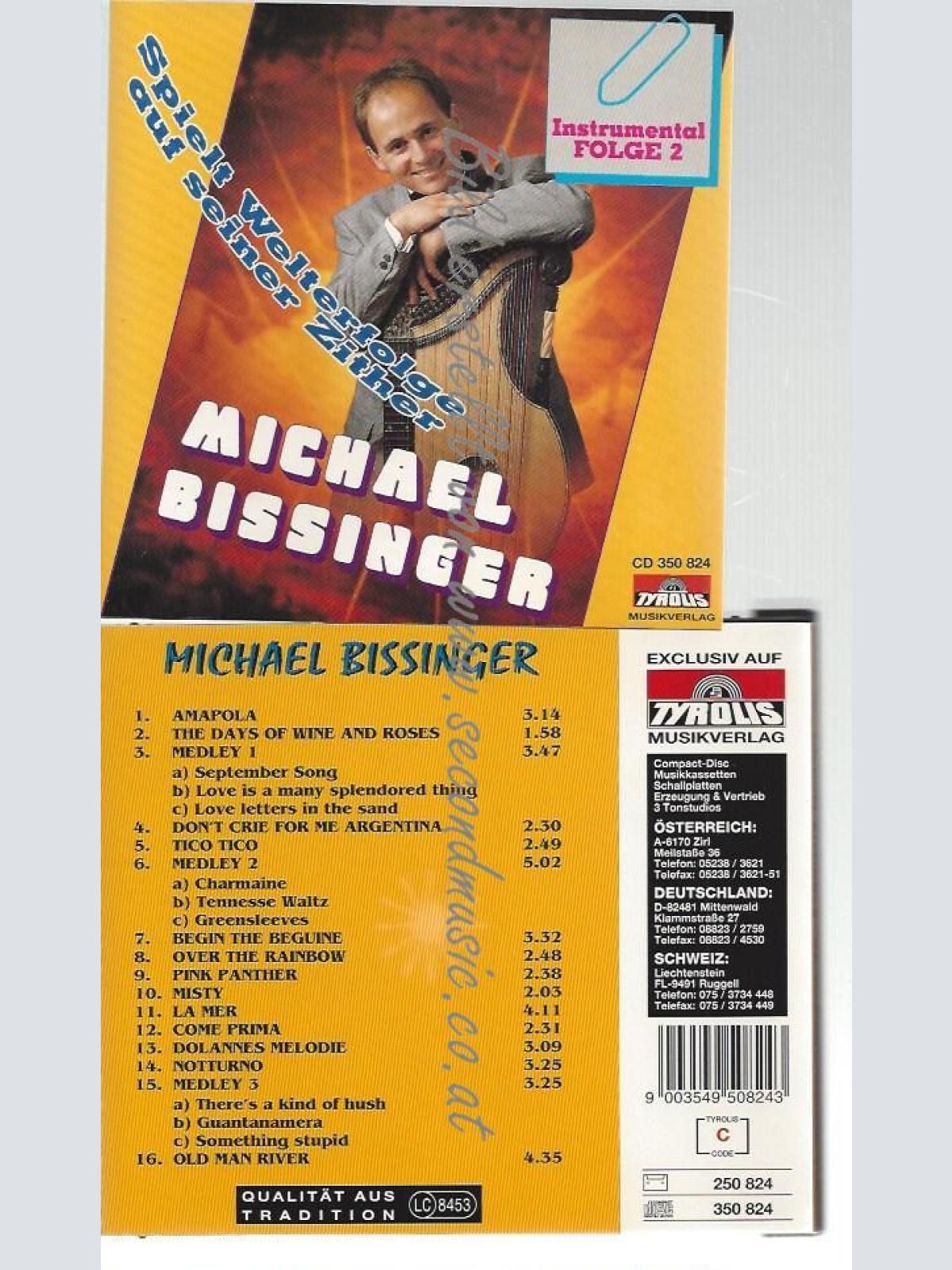 CD--MICHAEL BISSINGER--    SPIELT WELTERFOLGE AUF SEINER ZITHER    2