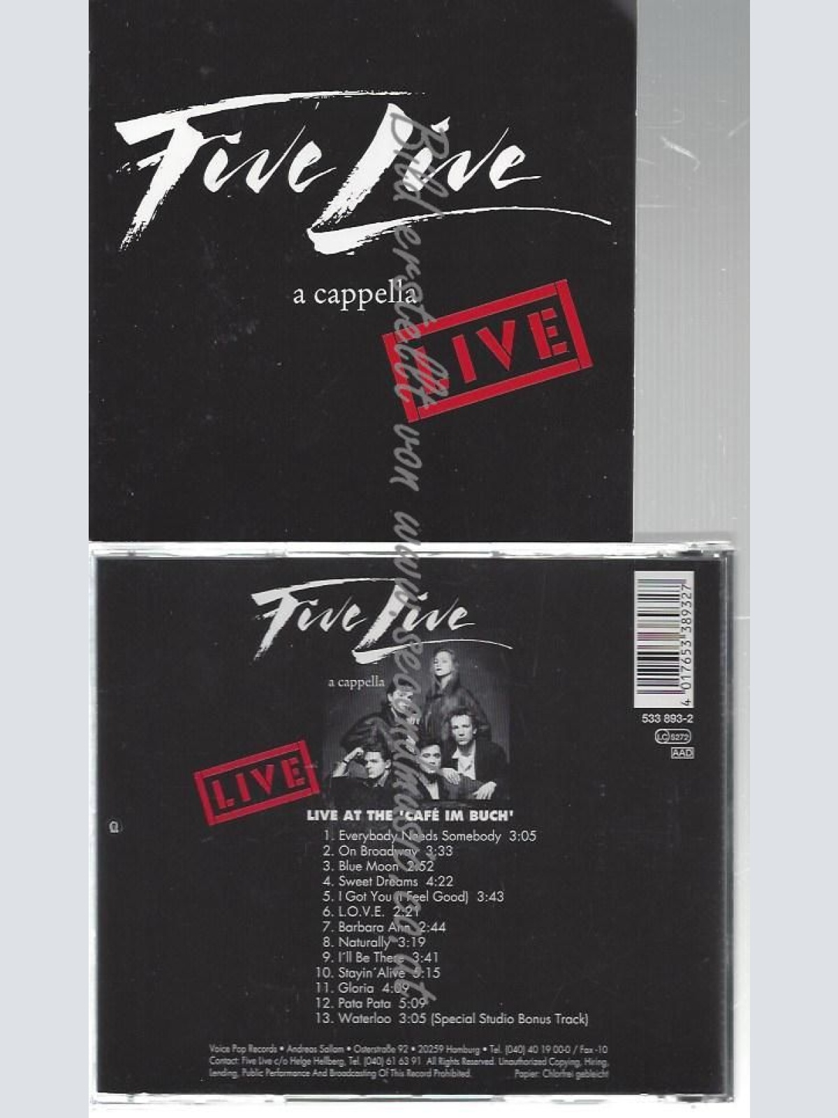 CD--FIVE LIVE--    A CAPELLA LIVE