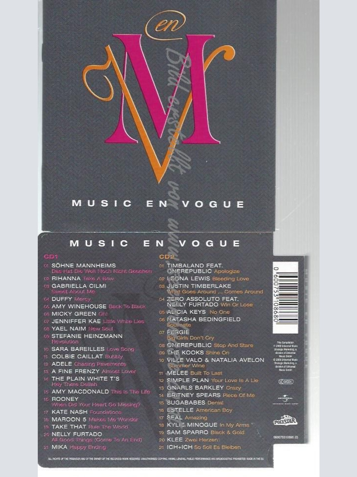 CD--VARIOUS--    MUSIC EN VOGUE | DOPPEL-CD
