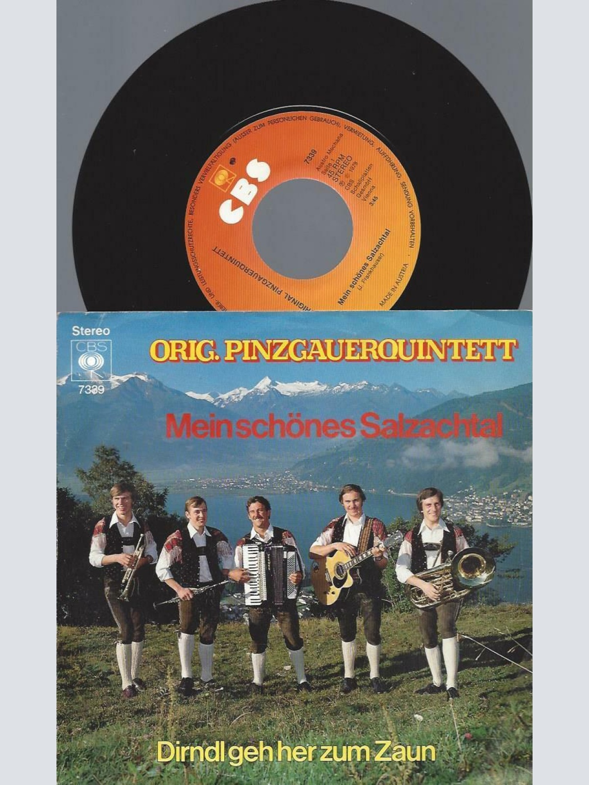 7"   ORIG PINZGAUERQUINTETT MEIN SCHÖNES SALZACHTAL