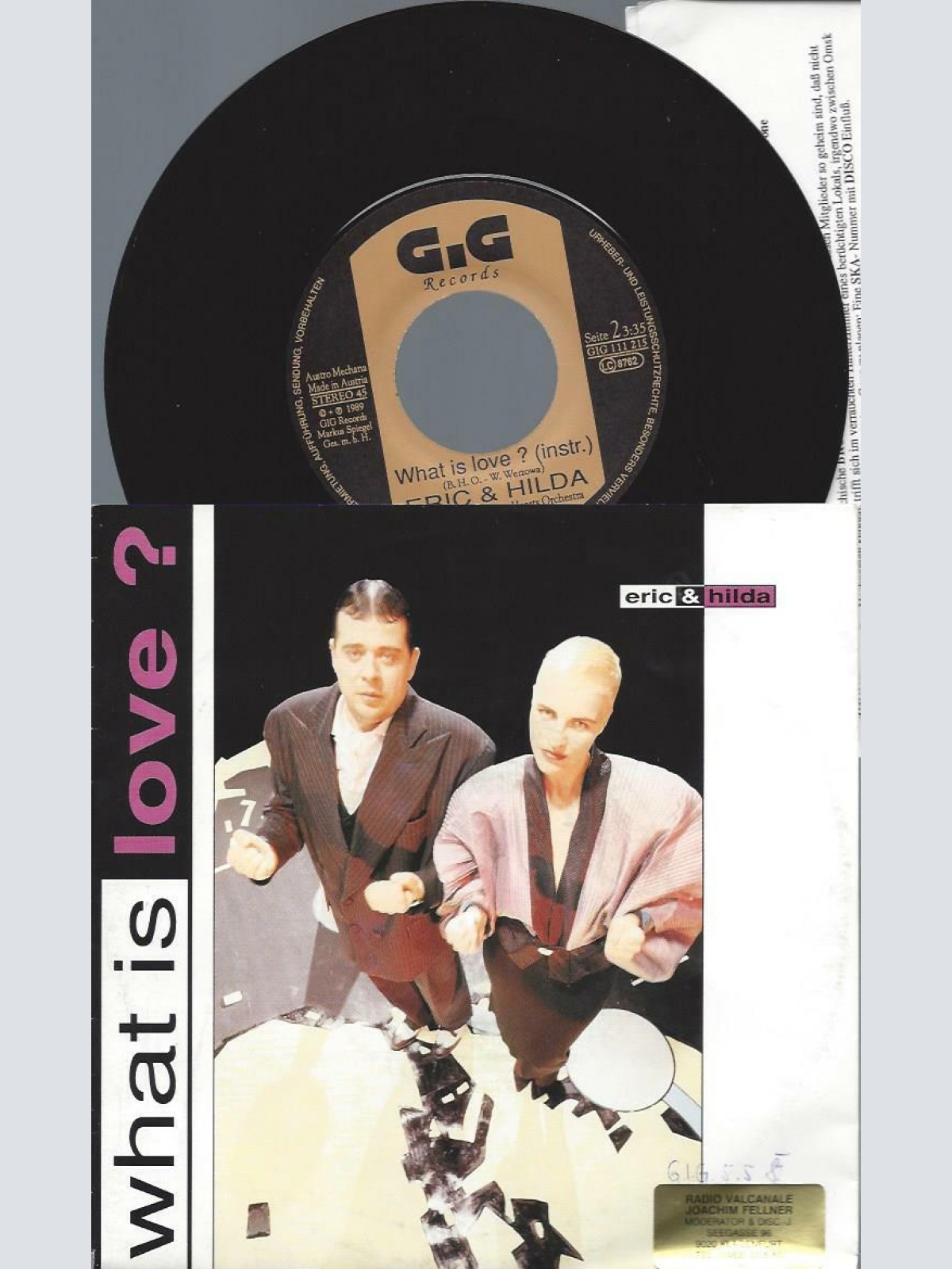 7"    Eric & Hilda  What Is Love  // mit Promo Sheet