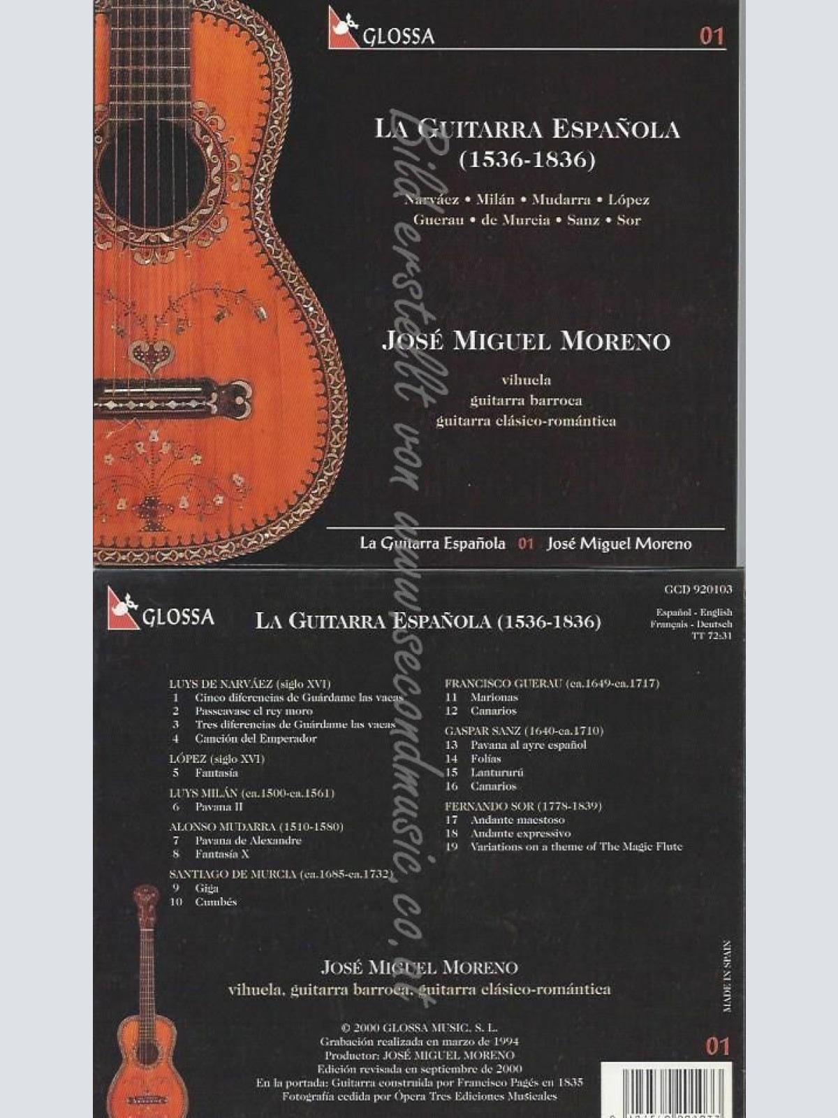 CD--La Guitarra Espanola  --  José Miguel Moreno  01