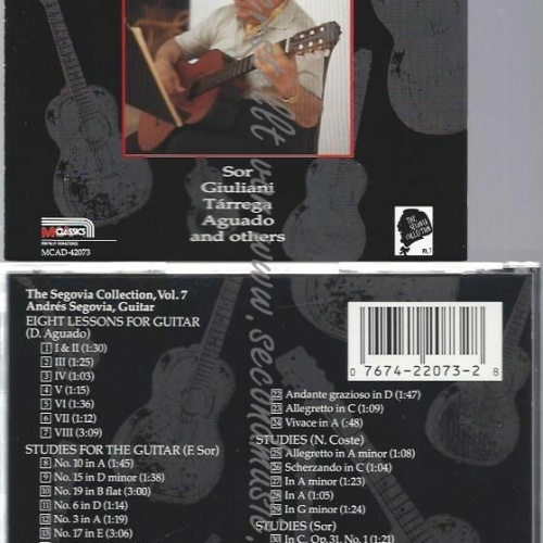 CD--ANDRES SEGOVIA | --VOL.7 -GUITAR ETUDES