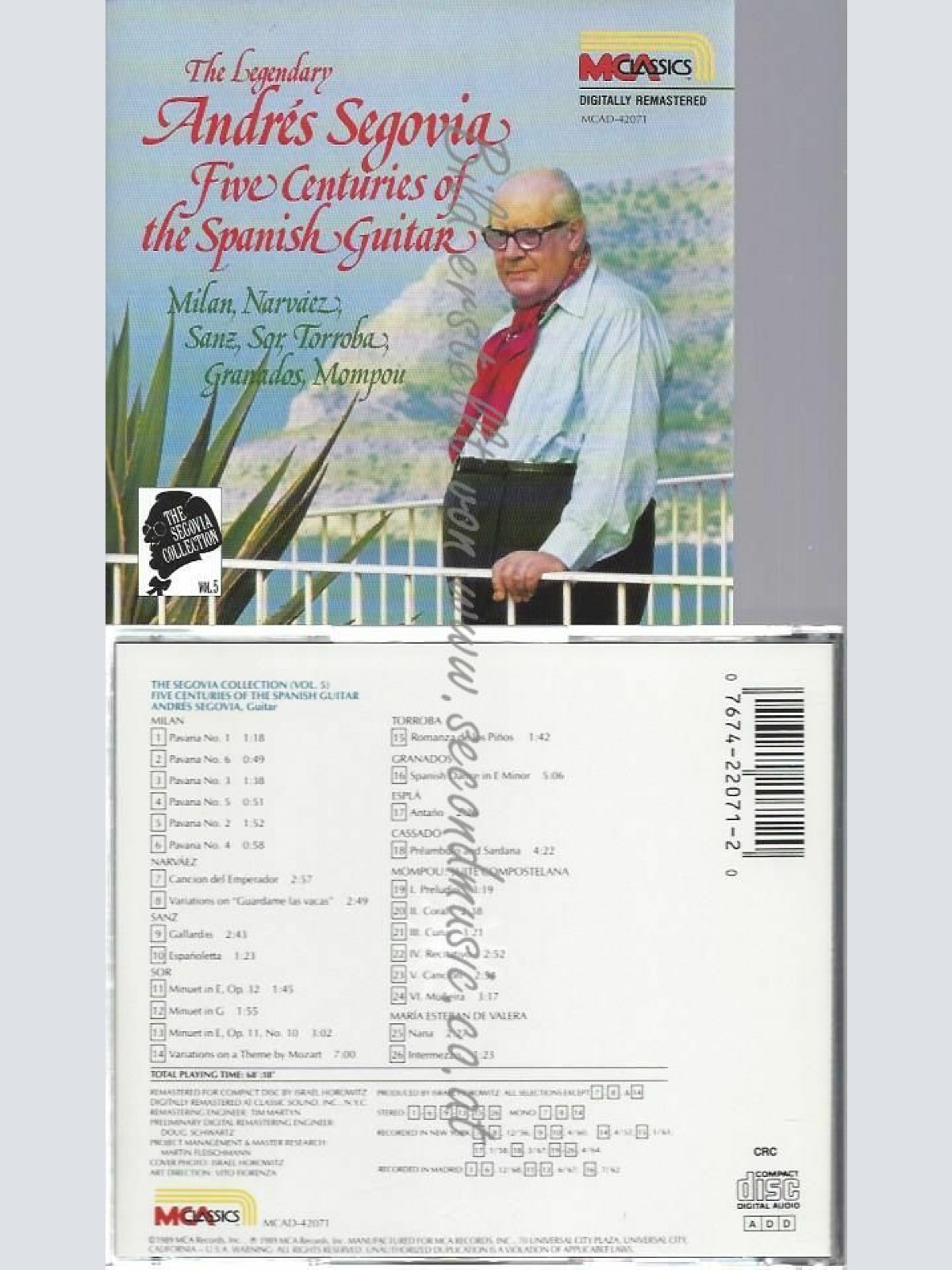 CD--ANDRES SEGOVIA | --VOL.5 -FIVE CENTURIES SPANISH