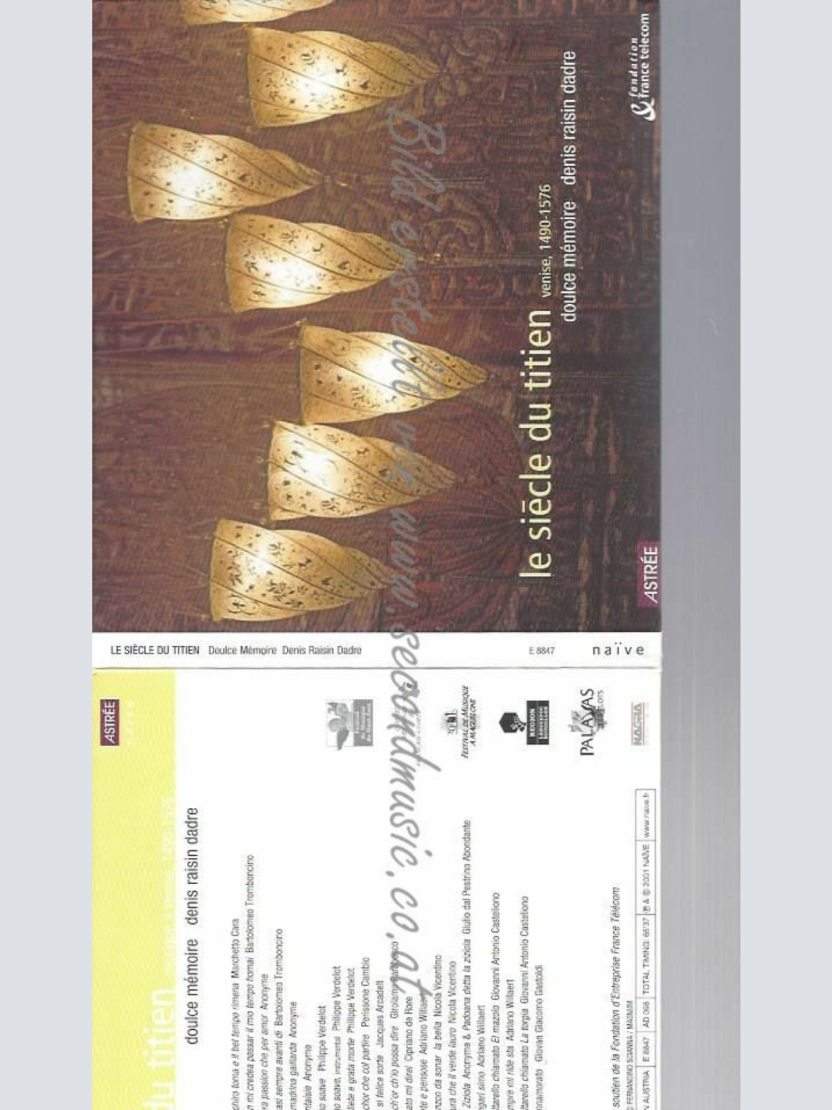 CD--DOULCE MEMOIRE, RAISIN-DADRE, ET AL. | --LE SIECLE DU TITIEN