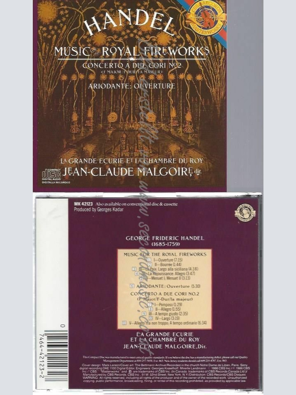 CD--LA GRANDE ECURIE,  - ROYAL FIREWORKS , CONCERTO A DUE CORI NO 2 )