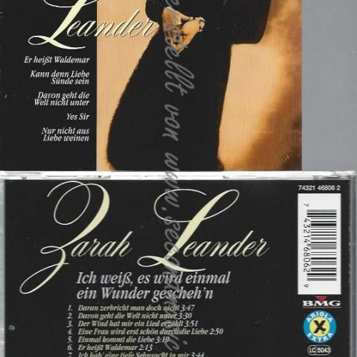 CD--ZARAH LEANDER | --ICH WEIß, ES WIRD EINMAL EIN WUNDER GESCHEH'N