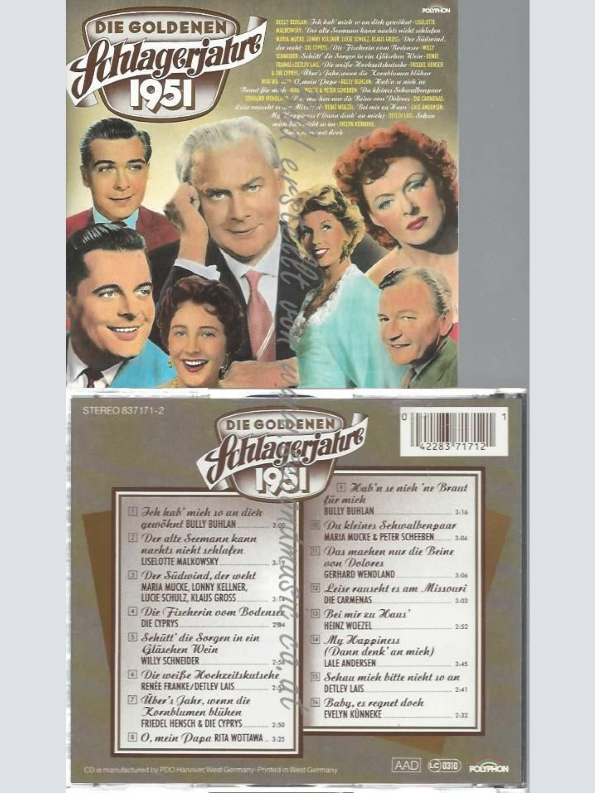 CD--DIE GOLDENEN SCHLAGERJAHRE 1951