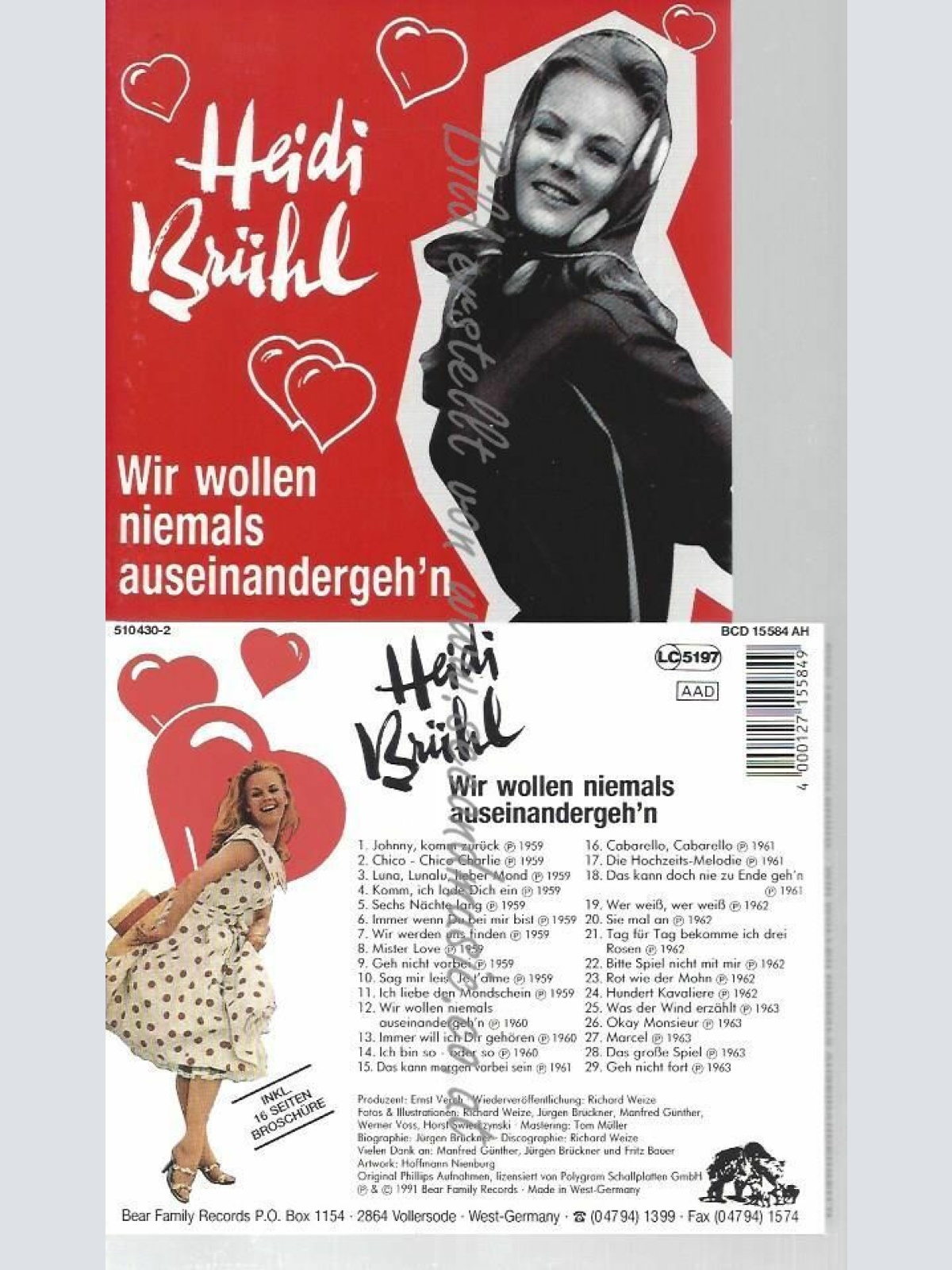 CD--HEIDI BRÜHL | --WIR WOLLEN NIEMALS AUSEINANDERGEH'N