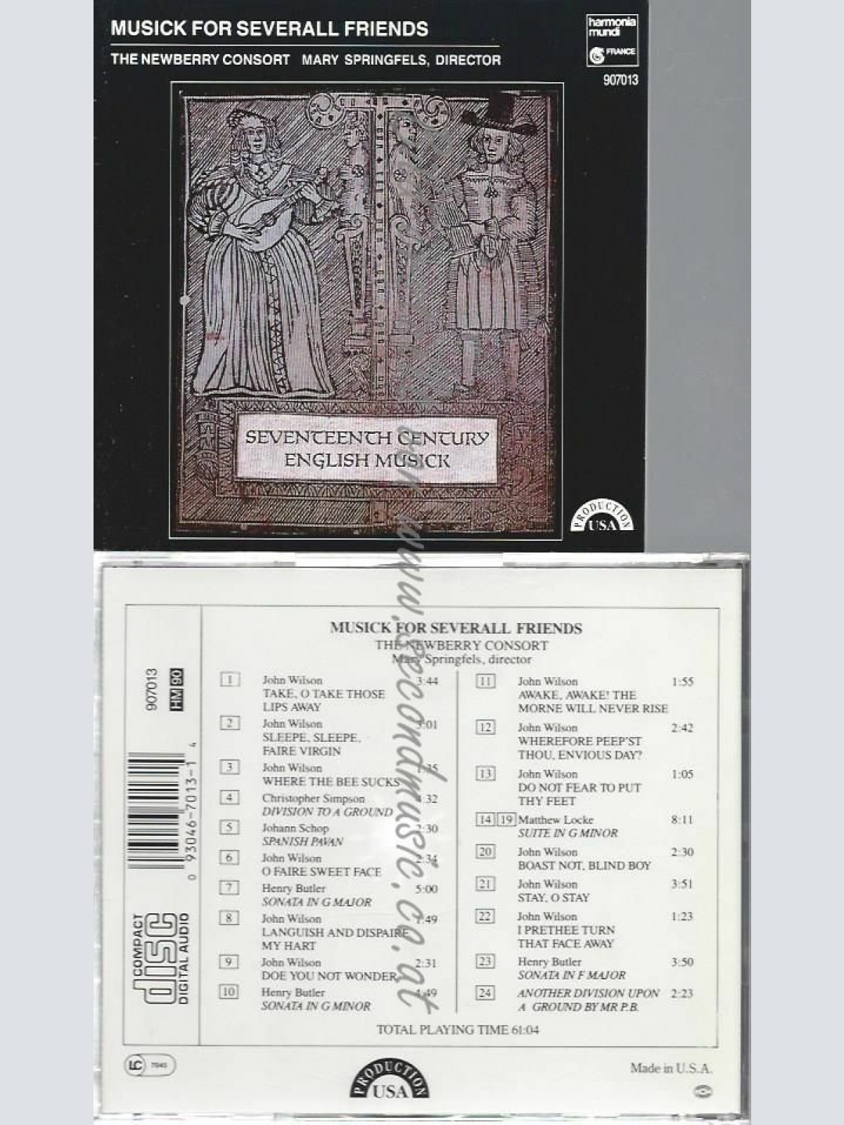 CD--Musick For Several Friends: Seventeenth Century English Musick