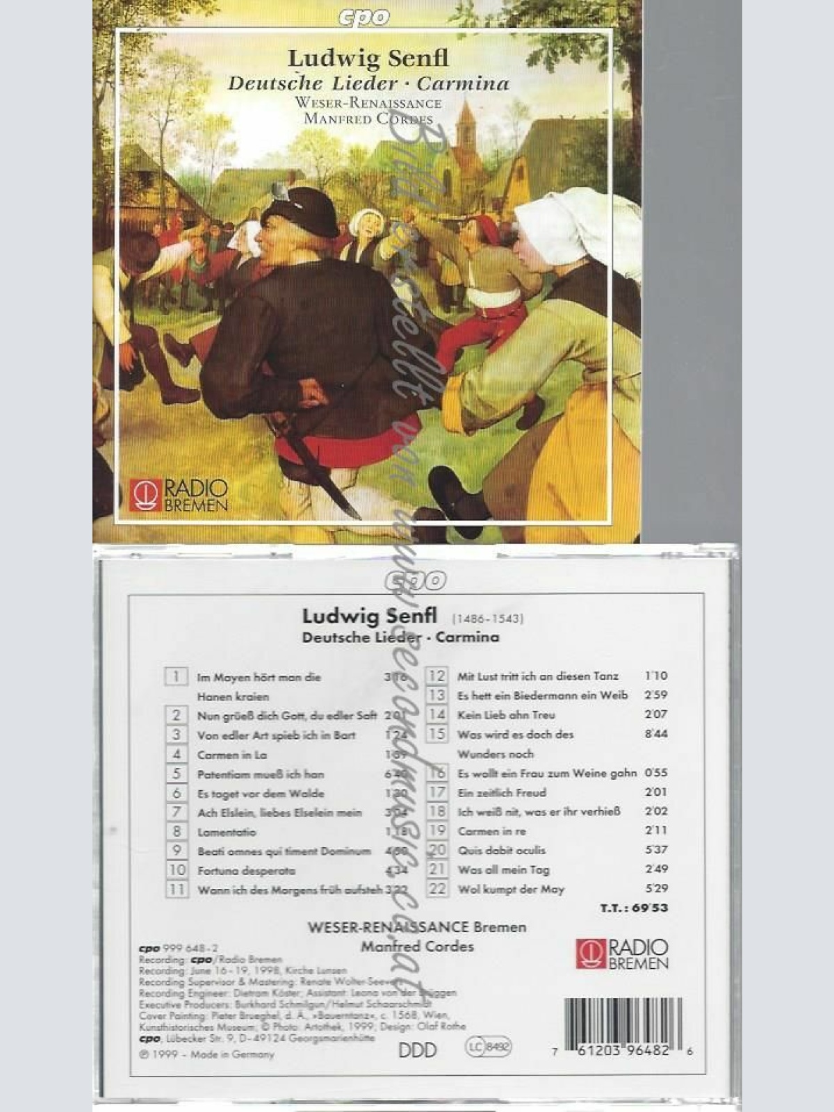 CD--LUDWIG SENFL  DEUTSCHE LIEDER CARMINA MOTETTEN
