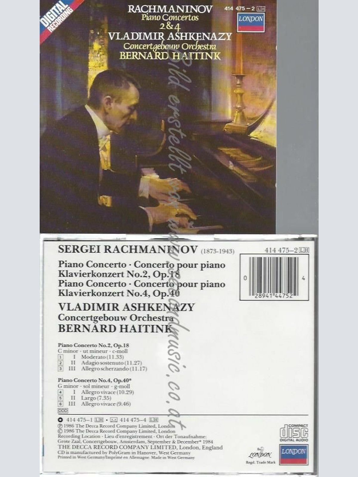 CD--ASHKENAZY,VLADIMIR, HAITINK,BERNARD, --KLAVIERKONZERTE