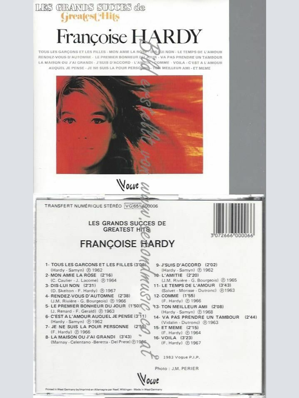 CD--GREATEST HITS/ FRANCOISE HARDY--LES GRANDS SUCCES DE