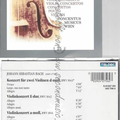 CD--J. S. Bach; Violin Cs. Pfeiffer. Harnoncourt