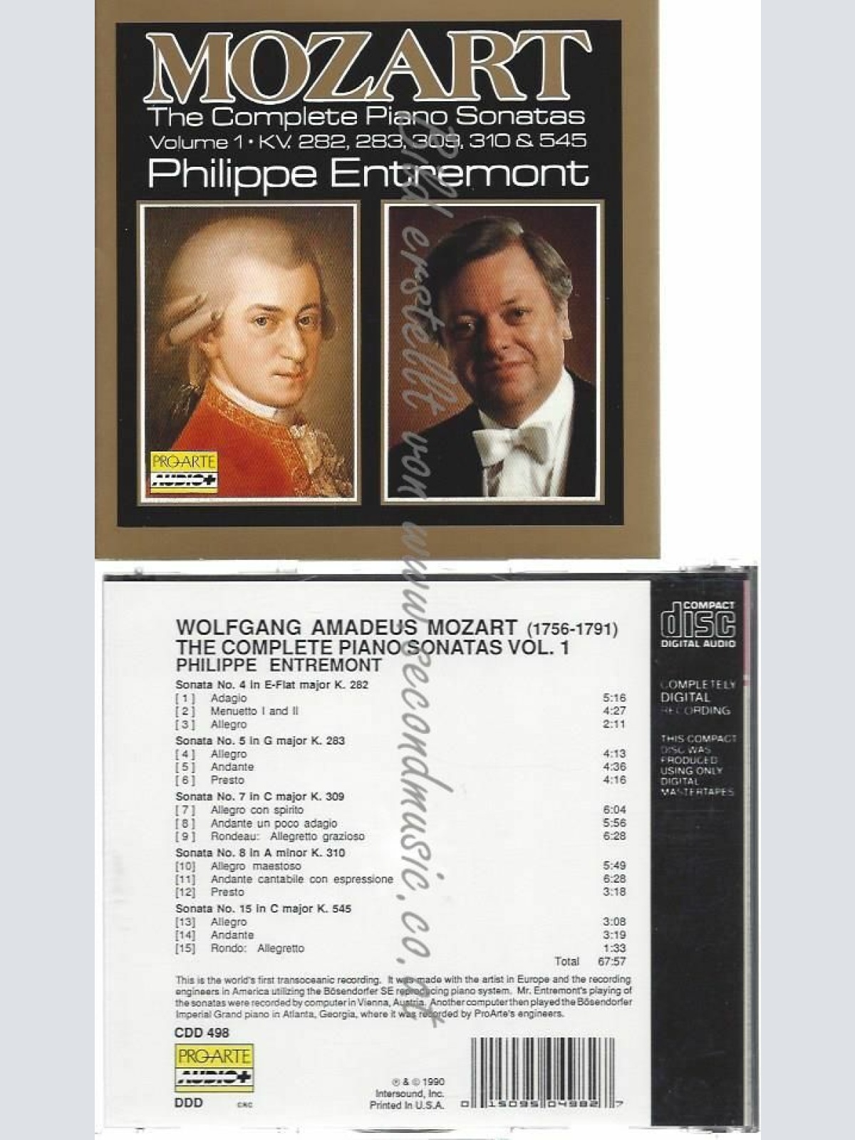 CD--/ ENTREMONT,PHILLIPPE | --MOZART:PIANO SONATAS -