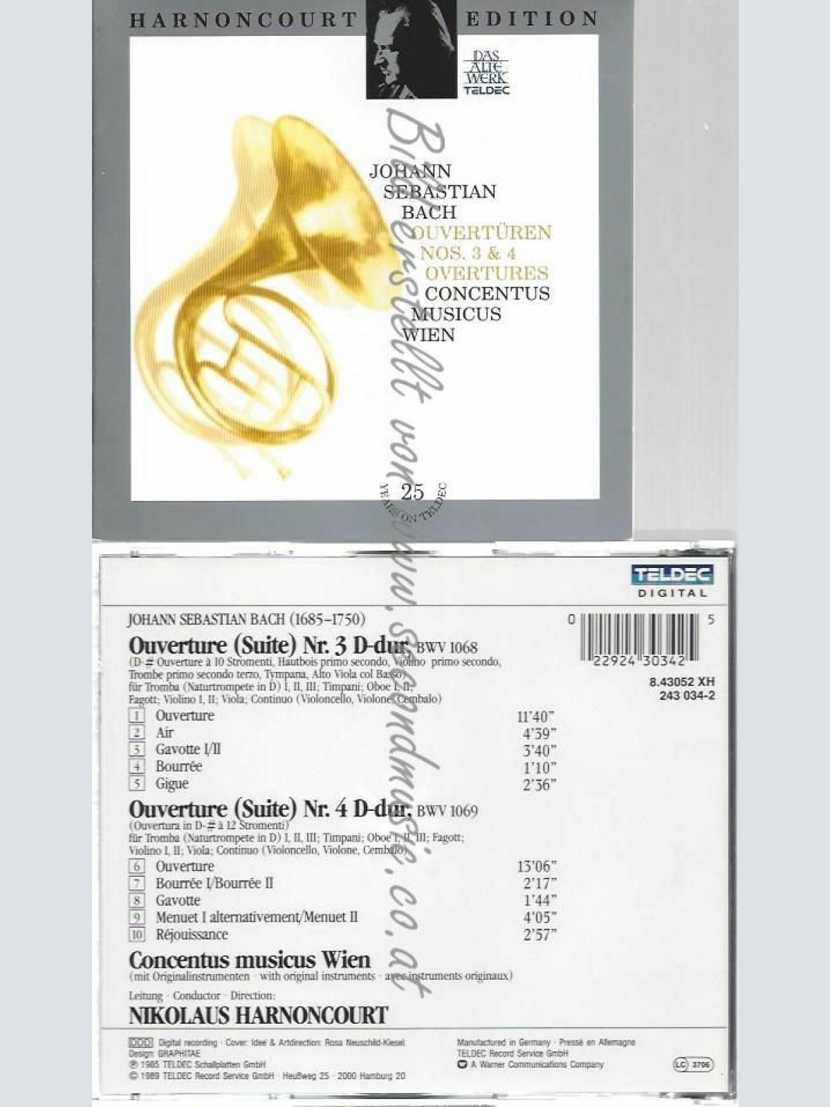 CD-- Johann Sebastian Bach -  Ouvertüren Nos 3 & 4 Overtures