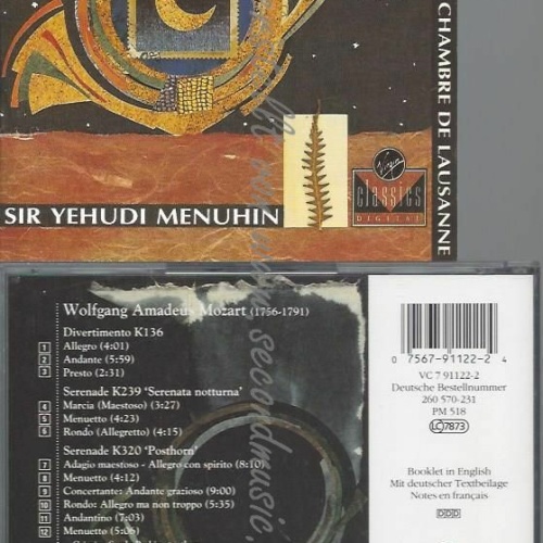 CD--WOLFGANG AMADEUS MOZART, YEHUDI MENUHIN, K320&K239