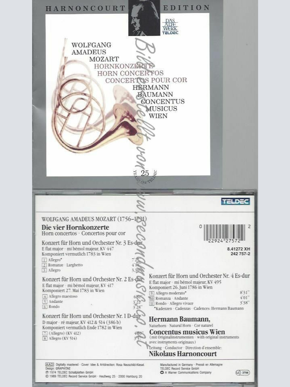 CD--BAUMANN, HARNONCOURT, --HORNKONZERTE - (GESAMTAUFNAHME)