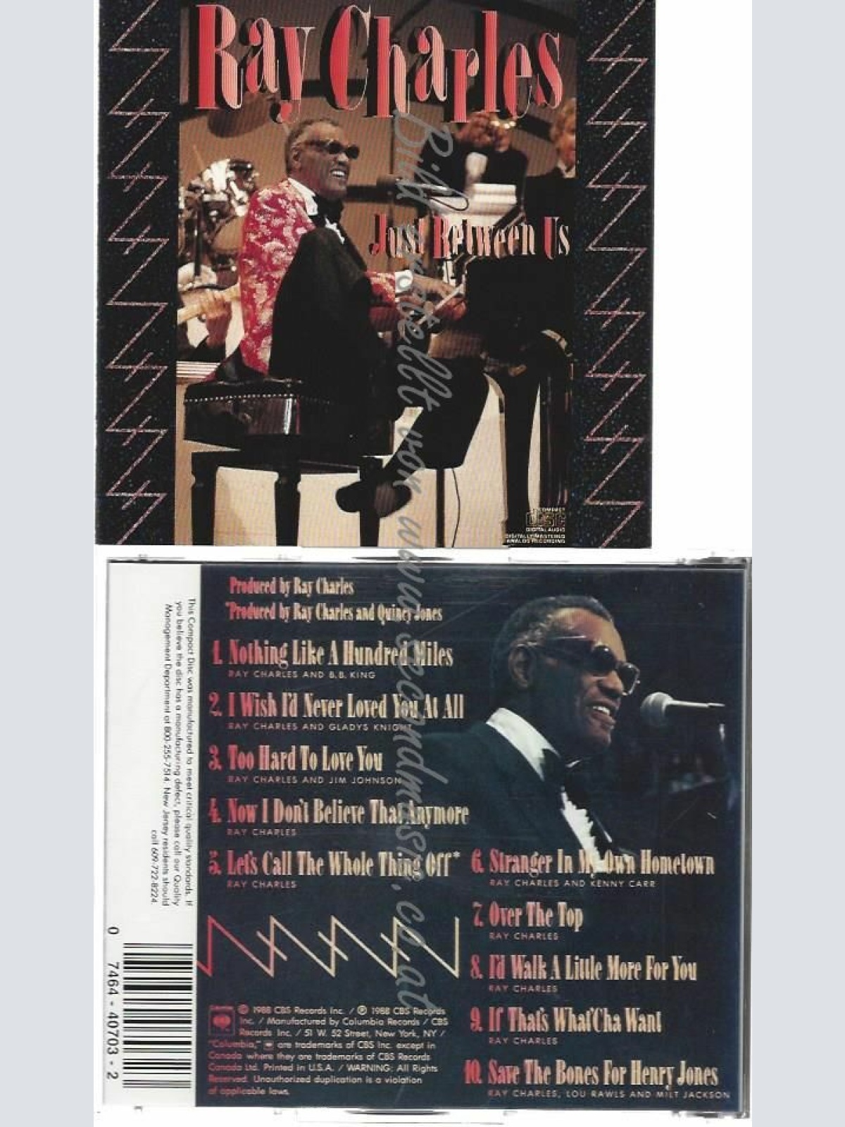 CD--RAY CHARLES | --JUST BETWEEN US