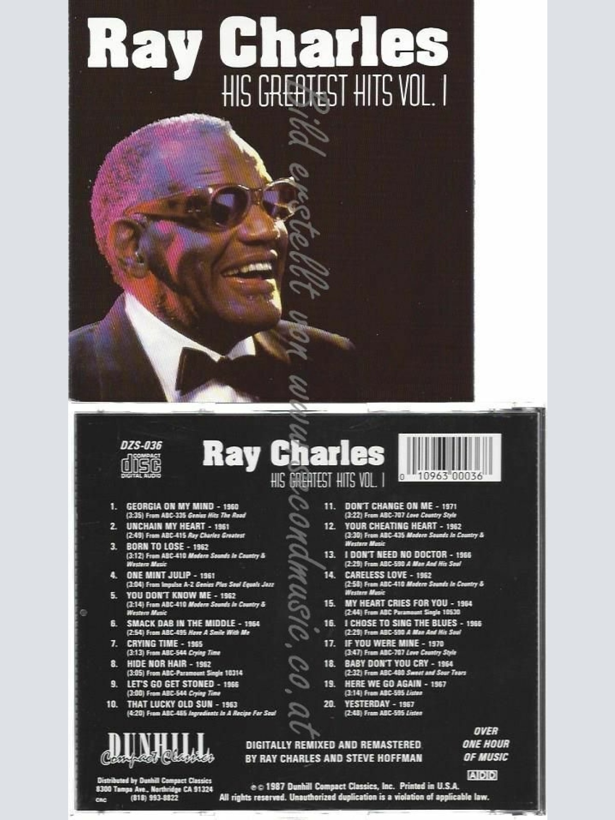CD--RAY CHARLES | --GREATEST HITS VOL 1