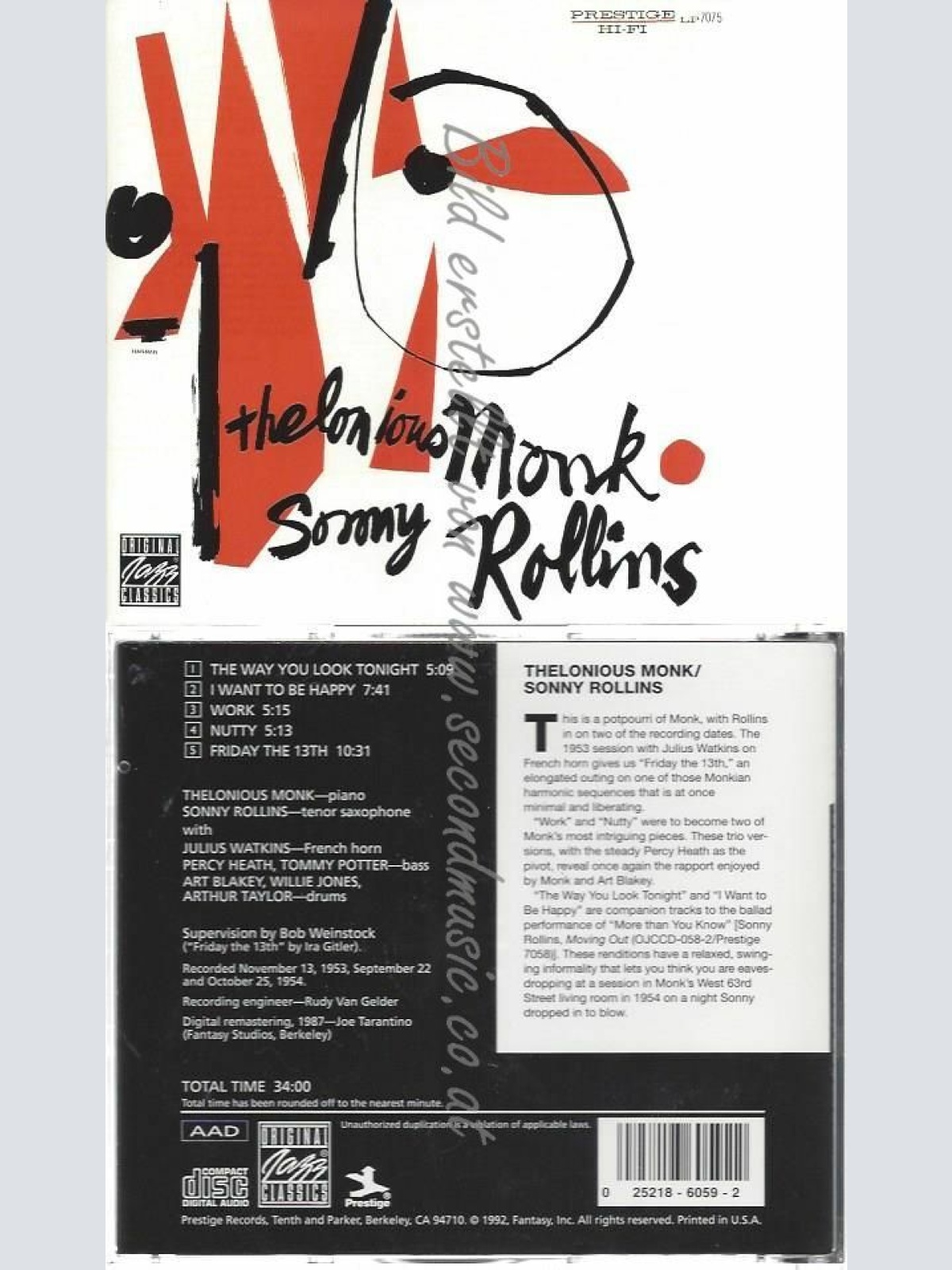 CD--.ROLLINS/ SONNY ROLLINS UND THELONIOUS MONK | --T.MONK
