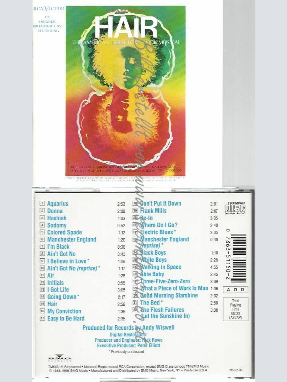 CD--GEROME RAGNI , JAMES RADO , ET AL. | --HAIR