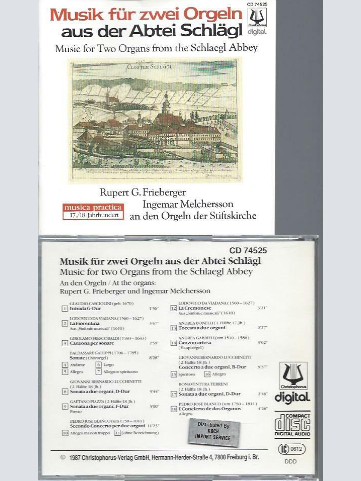 CD- -Musik aus  zwei Orgeln  aus der Abtei Schlägl Frieberger