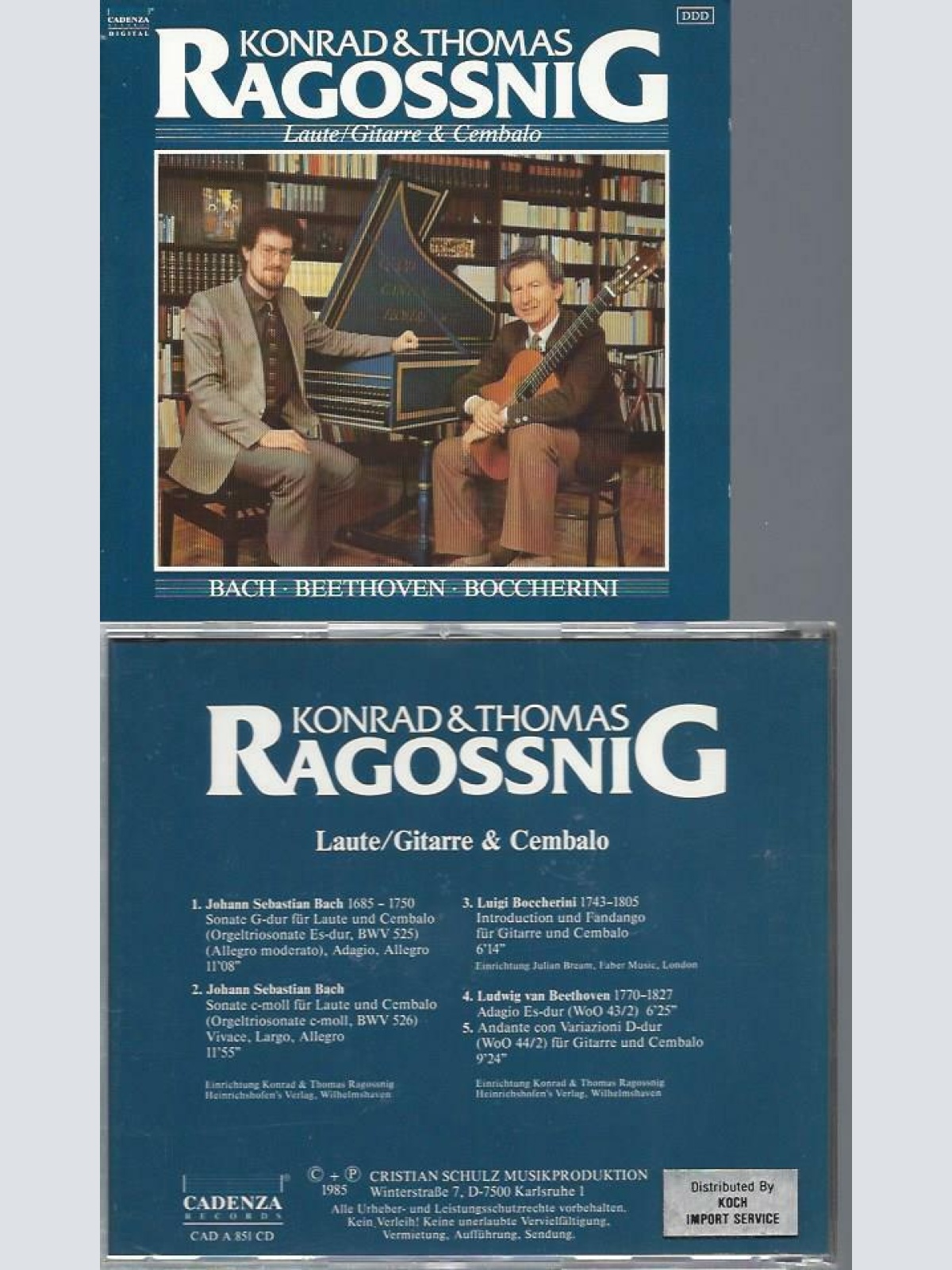 CD- Konrad & Thomas Ragossnig --Bach Beethoven