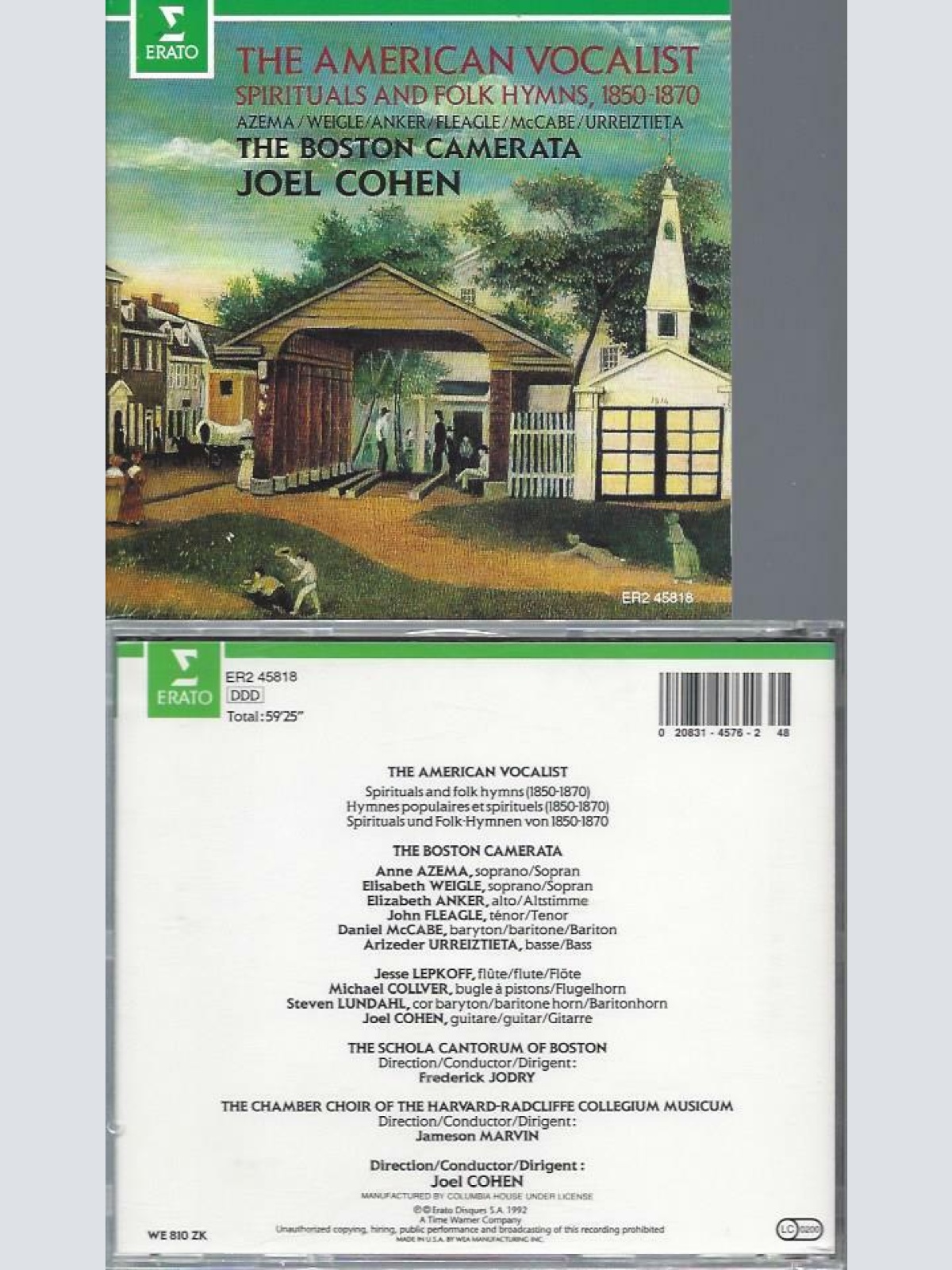 CD- The American Vocalist  The Boston Camerata Joel Cohen