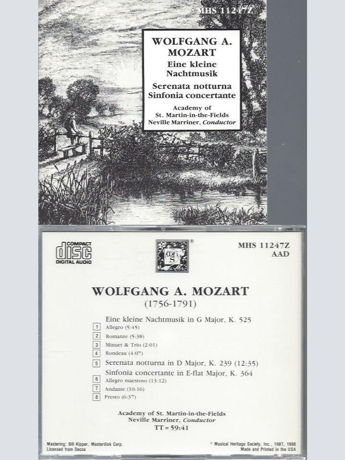CD- Wofgang Amadeus  Mozart Eine kleine Nachtmusik St Martin  Marriner