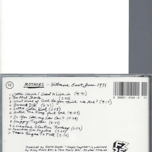 CD- Frank Zappa Fillmore East June 1971 RCD 10167