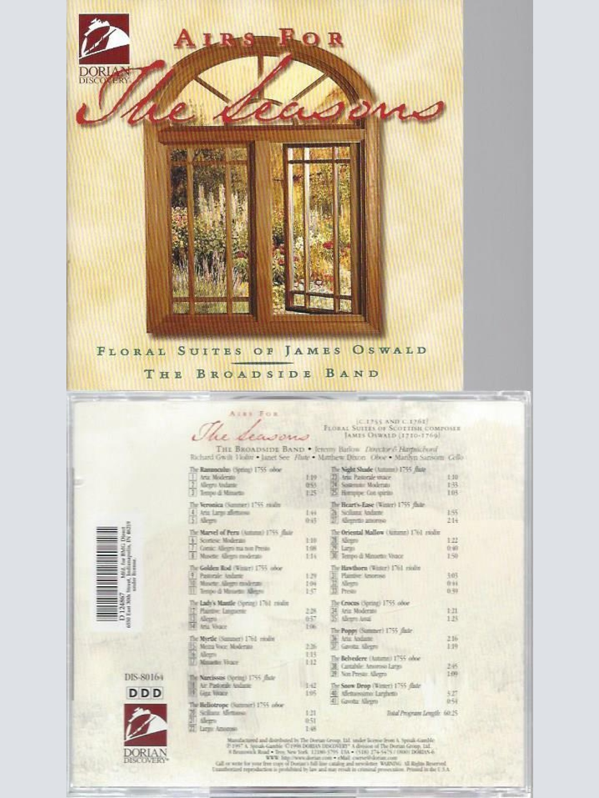 CD -Airs For The Leasons  Oswald -- The Broadside Band