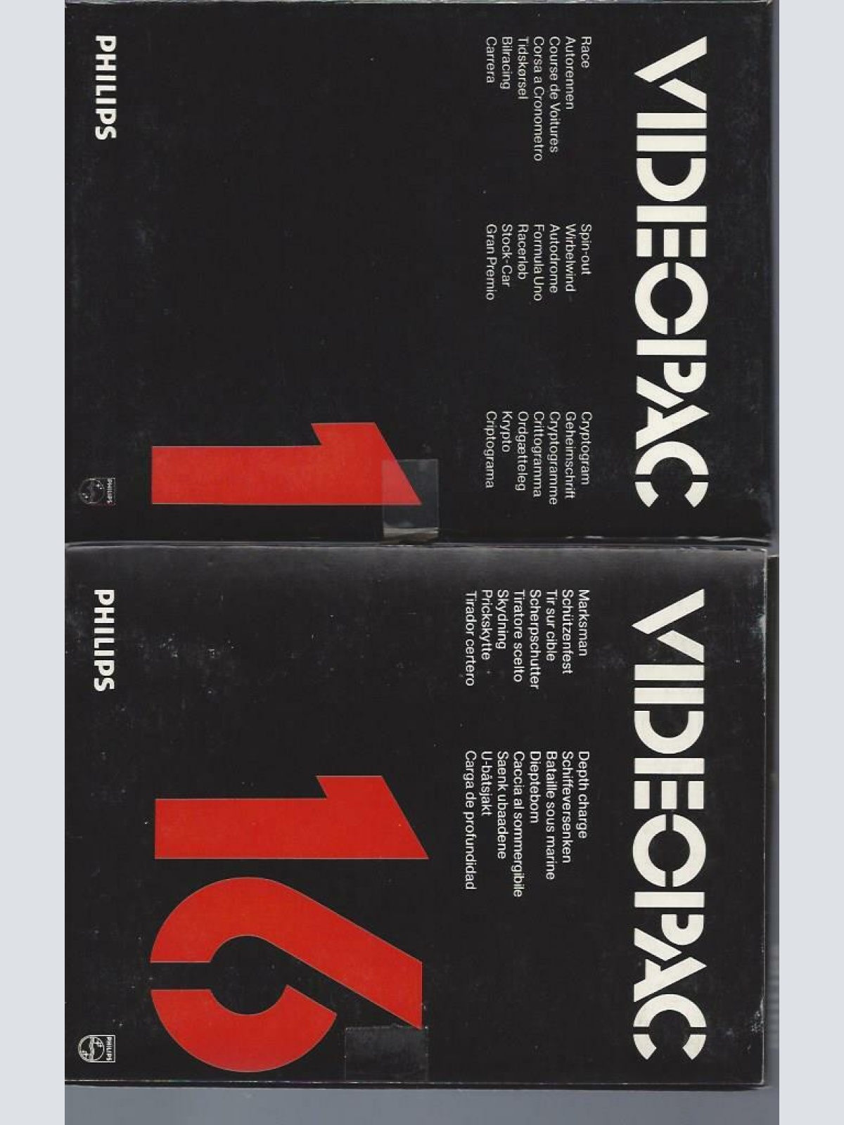 Philips Videopac G7000 // 9 Spiele  // NR: 16,1,14,15,6,4,2,10,11