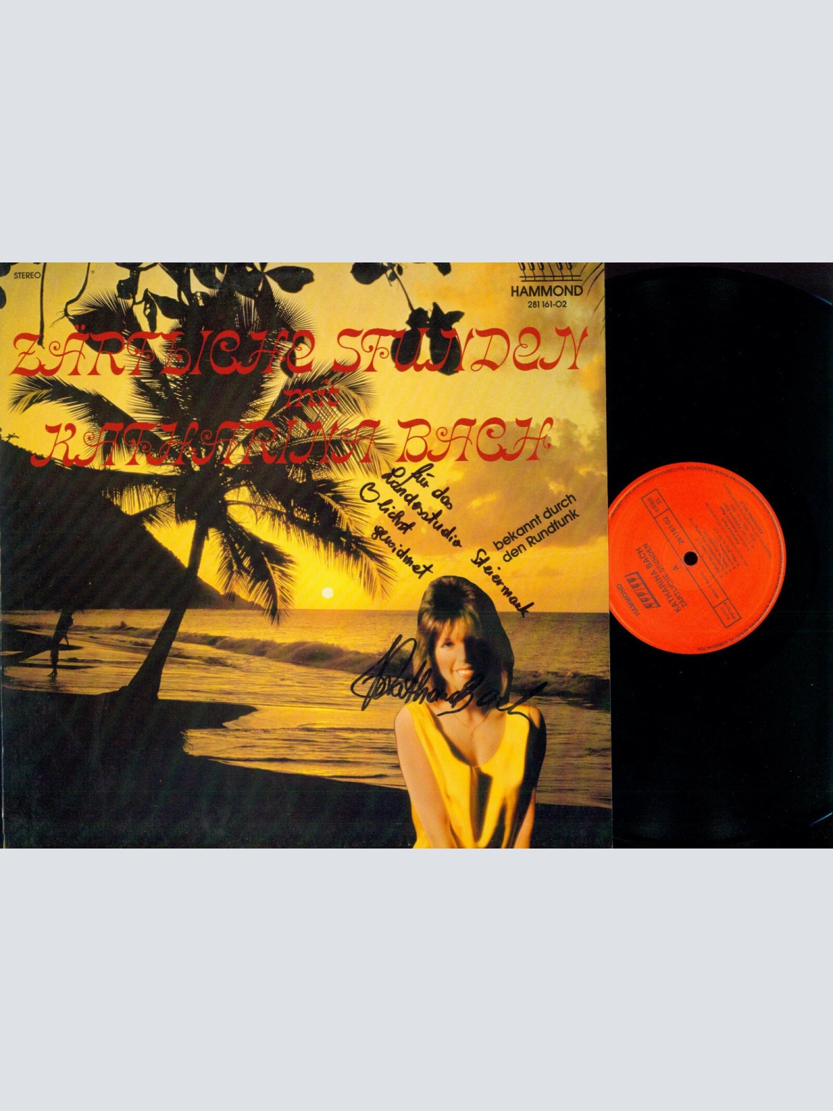 LP--  Katharina Bach  Zärtliche Stunden / Signed