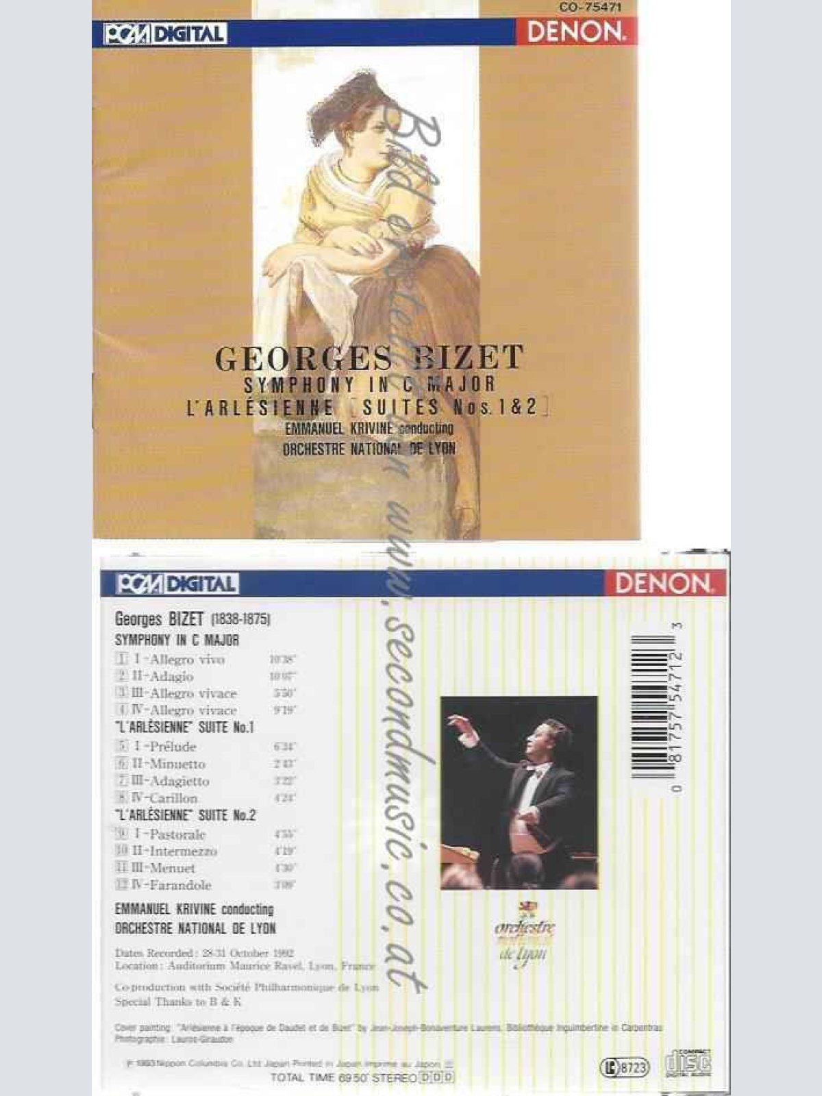 CD--RLESIENNE-SUIT/ KRIVINE, ORCHESTRE NAT.DE LYON, ET AL.--SINFONIE C-DUR