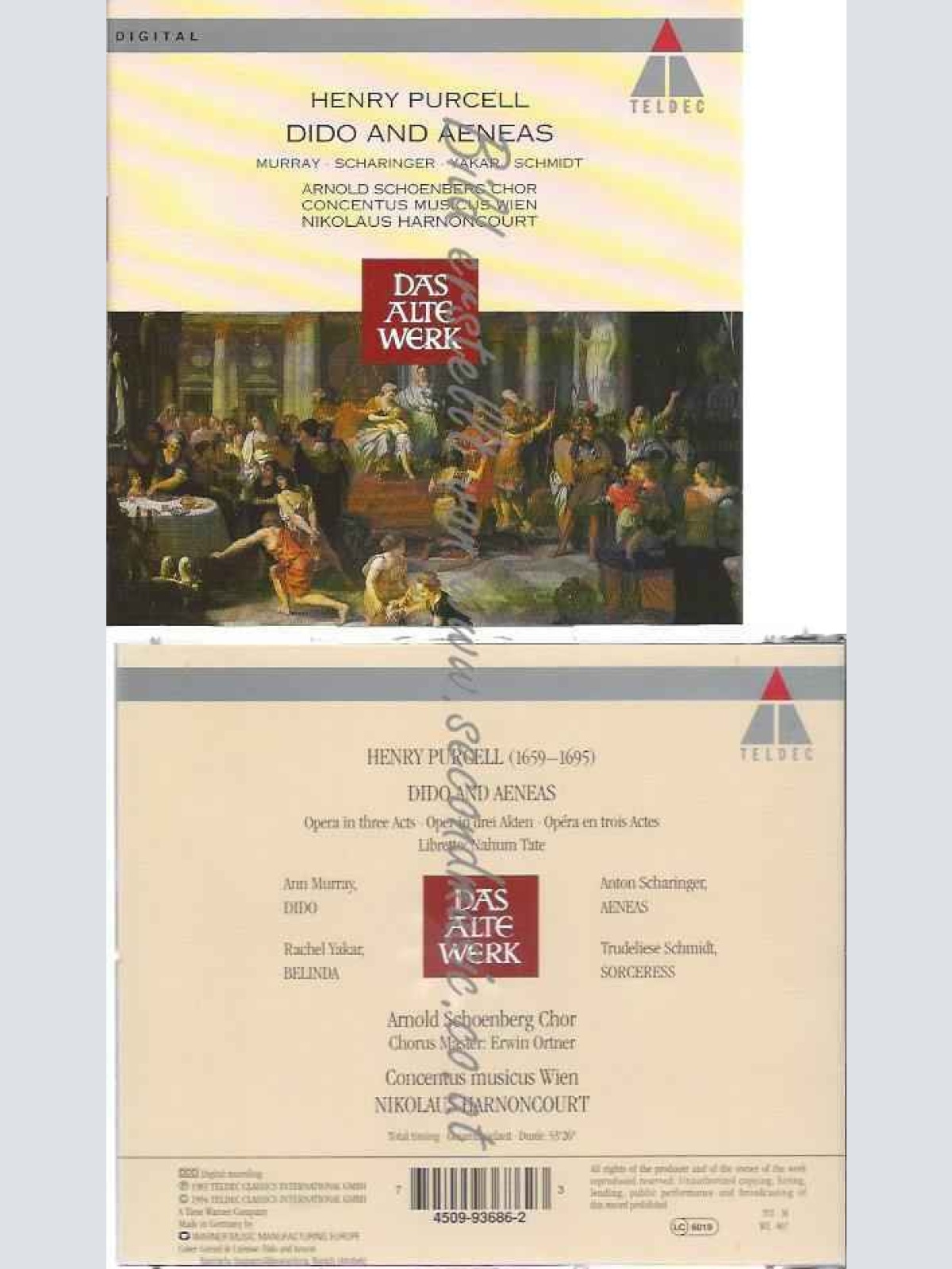 CD--HARNONCOURT, MURRAY,Y., ET AL.--PURCELL. DIDO AND AENEAS (GESAMTAUFNAHME)