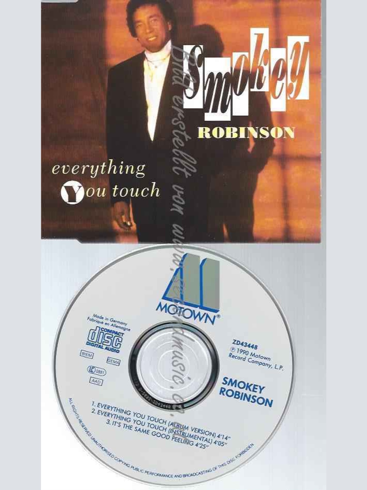CD--SMOKEY ROBINSON--EVERYTHING YOU TOUCH (3 TRACKS, 1990)
