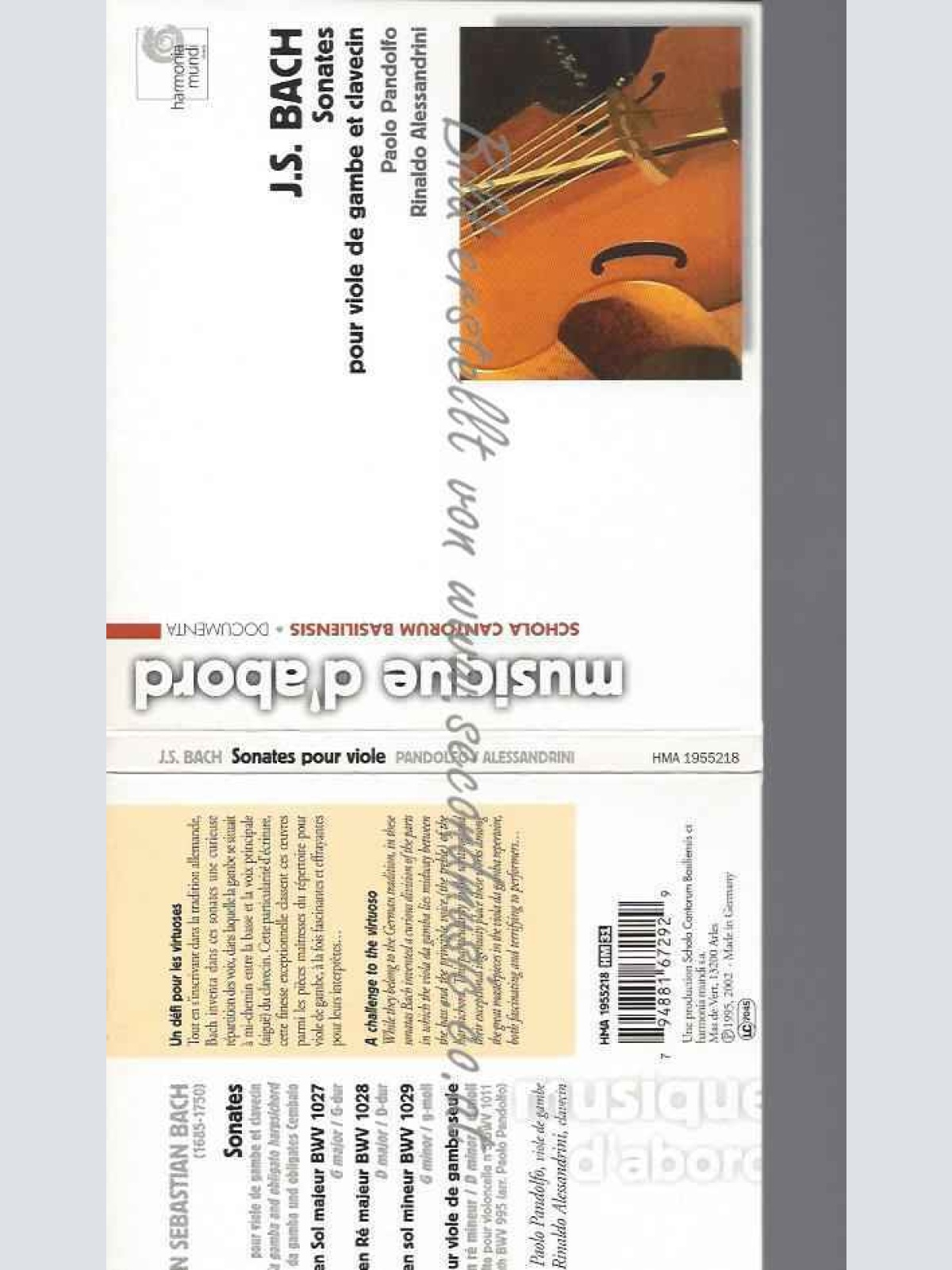 CD--Sonaten Für Viola Da GambaPandolfo,P. (