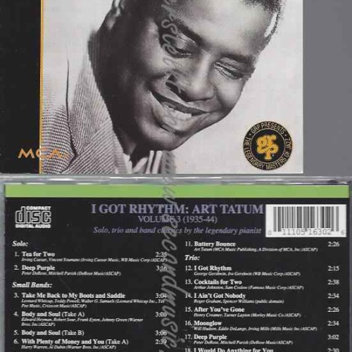 CD--ART TATUM  --THE ORIGINAL AMERICAN DECCA   VOL. 3 (1935-44): I GOT RHYTHM