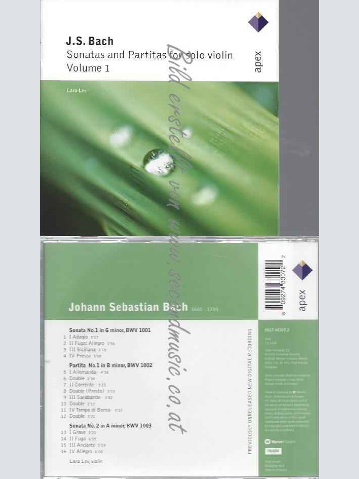 CD--LEV,LARA UND BACH,JOHANN SEBASTIAN--SONATAS FOR SOLO VIOLIN 1