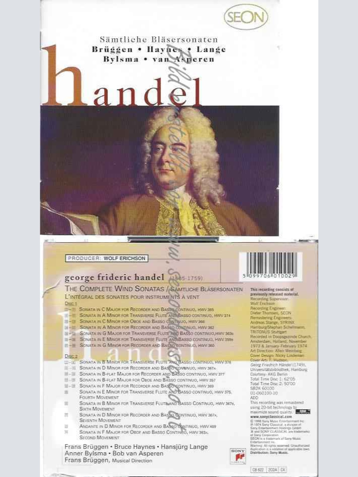 CD--BRÜGGEN,FRANS, HAYNES,BRUCE, ET AL.--SEON - HÄNDEL (BLÄSERSONATEN)