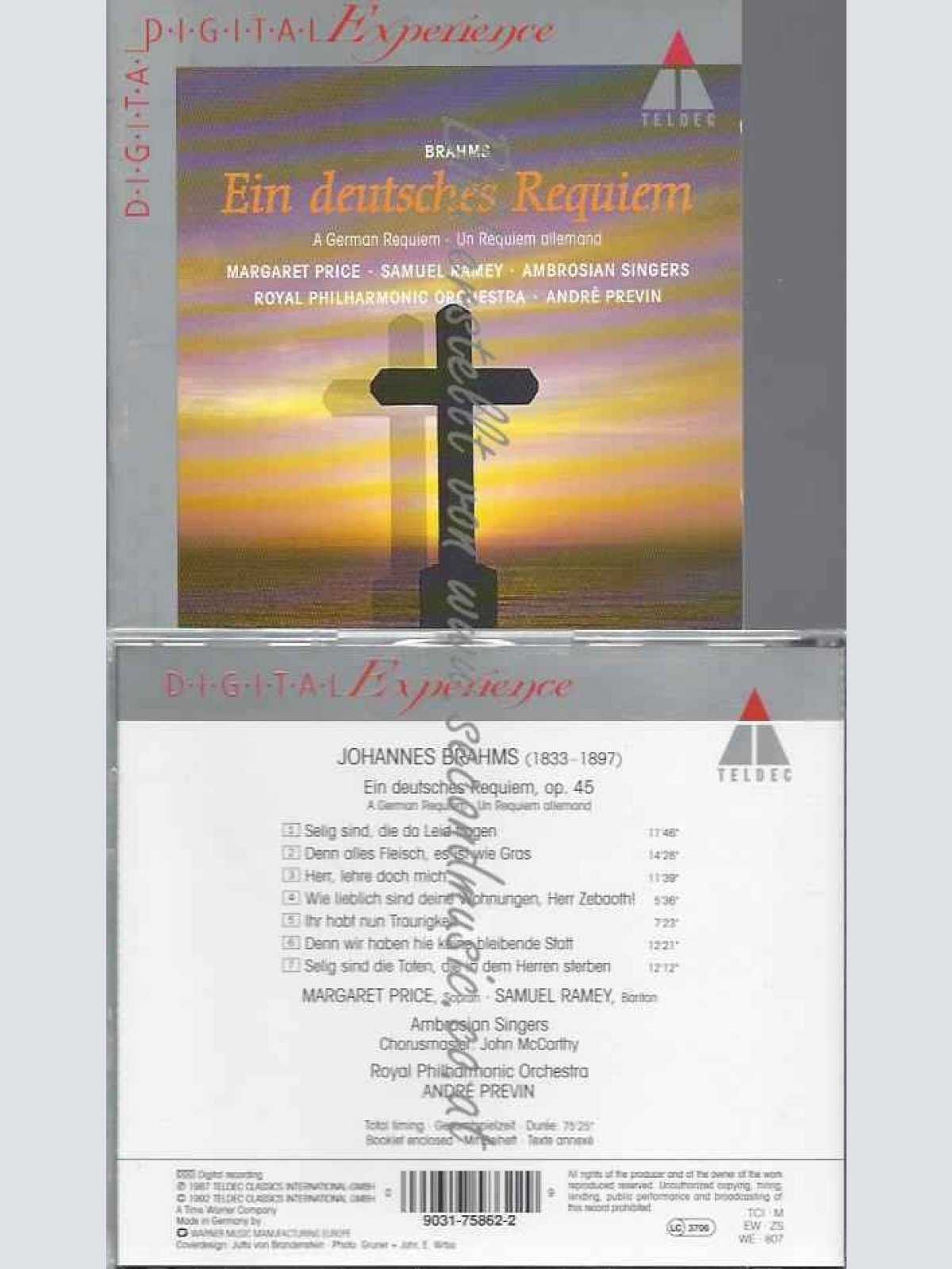 CD--AMBROSIAN SINGERS, MARGARET PRICE, ET AL.--EIN DEUTSCHES REQUIEM