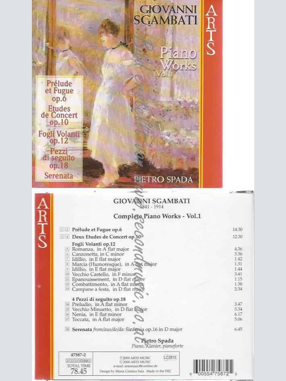 CD--SPADA,PIETRO UND SGAMBATI,GIOVANNI--KLAVIERWERKE VOL. 1 (GESAMTAUFNAHME)