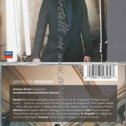 CD--SCHOLL,ANDREAS, DANTONE,OTTAVIO, ET AL.--ARIAS FOR SENESINO