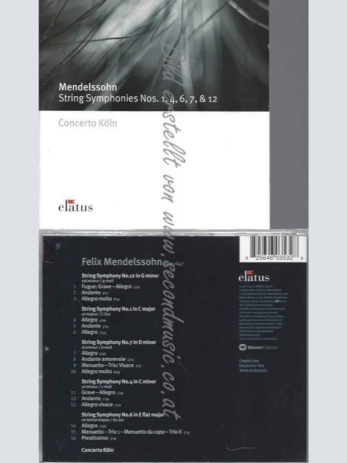 CD--CONCERTO KÖLN  --STREICHERSINFONIEN 1,4,6,7,12