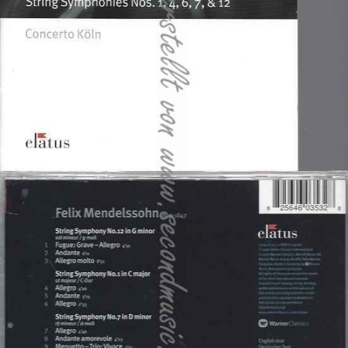 CD--CONCERTO KÖLN  --STREICHERSINFONIEN 1,4,6,7,12