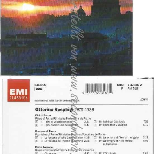 CD--OTTORINO RESPIGHI,   FONTANE DI ROMA, FESTE ROMANE